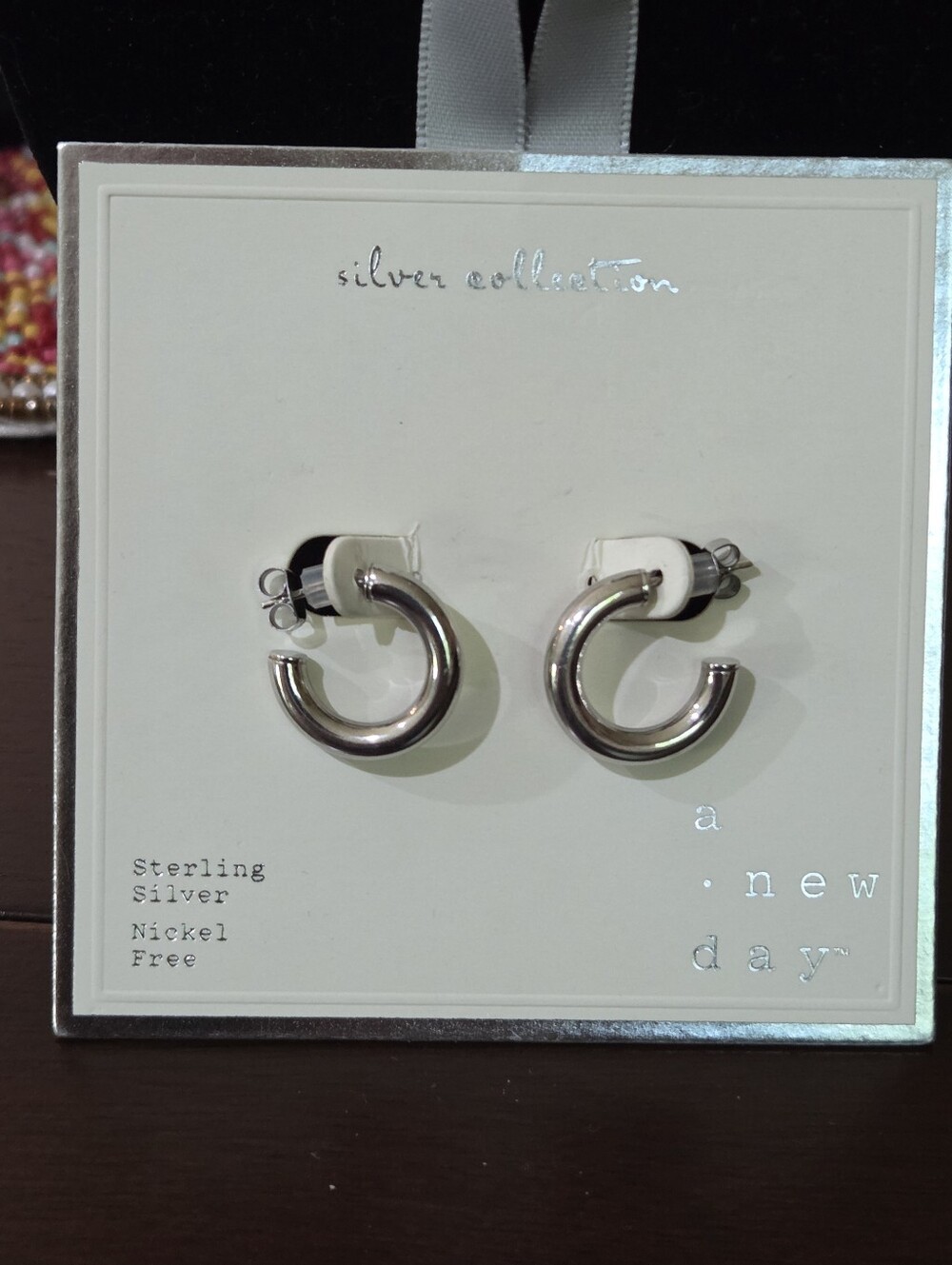 a.new.day Sterling Silver Hoop Earrings NEW